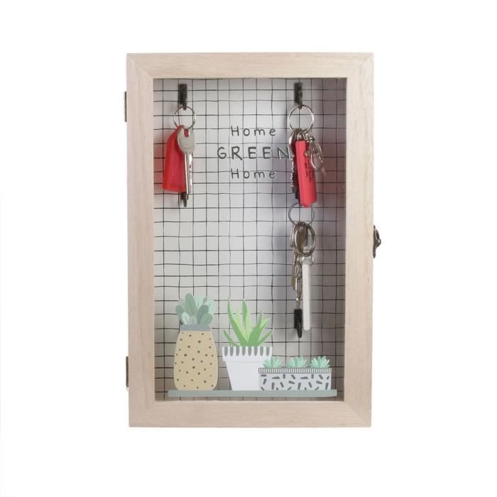 Boîte à clés en bois Little Market - L. 19 x H. 30 cm - Marron naturel