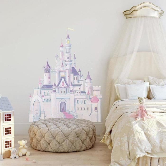 Thedecofactory RMK1546GM Autocollants Disney Chateau Princesse GÌANT ROOMMATES REPOSITIONNABLES (107X81CM), Vinyle, Multicolore,