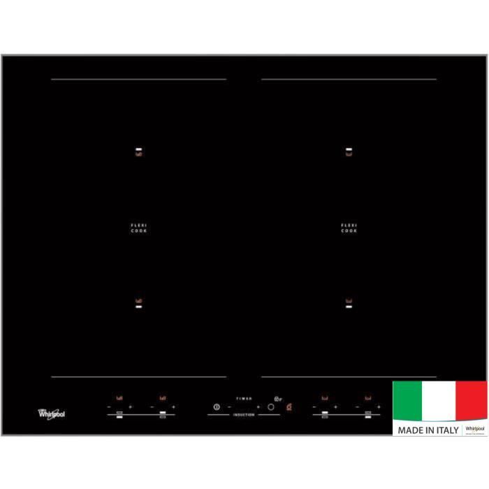 WHIRLPOOL ACM 829 NE Plaque de cuisson induction - 4 zones - 7200 W - L 58 x P 51 cm - Revêtement verre - Noir