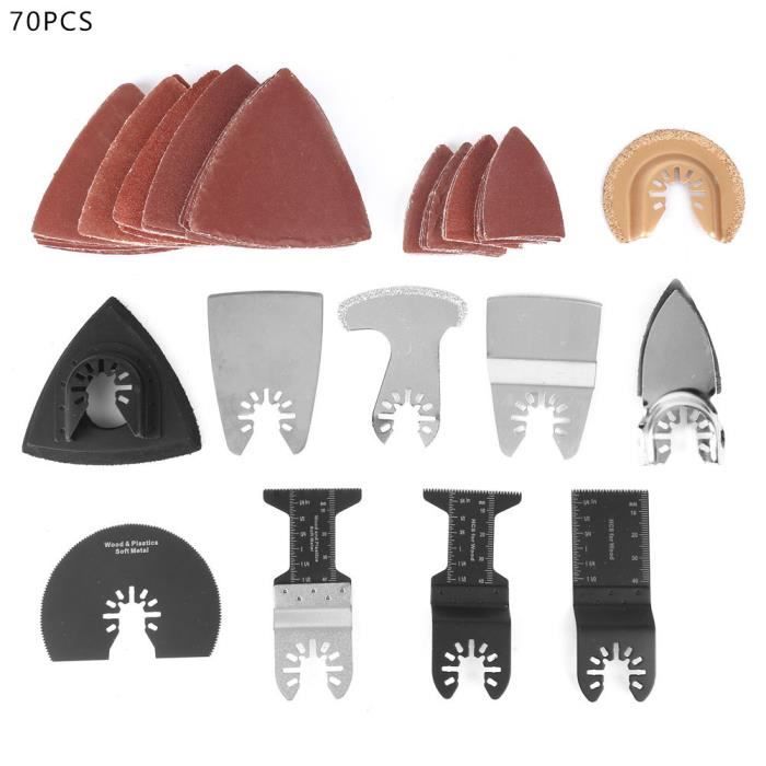 WIP Kit lames de scie multifonctionnel 70 pièces, Outil multifonction universel Rapide pour Coupe General Multi-Tool