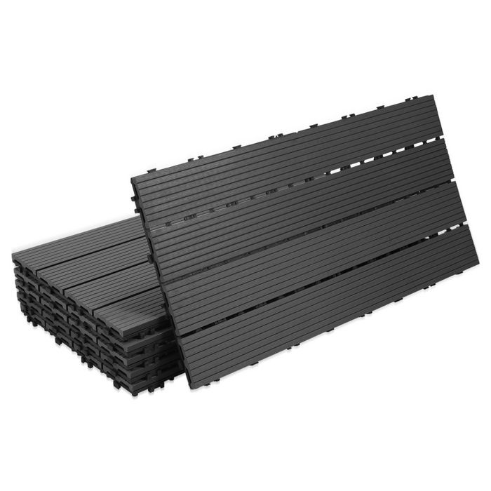 Yakimz Dalle de terrasse Résistant à l'eau Revêtement de sol extérieur 60 x 30, anthracite 24pcs