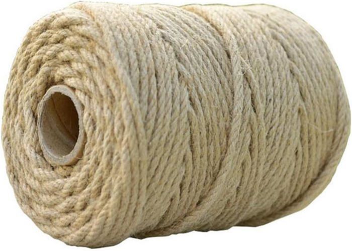 Corde En Jute Naturelle 20 M X 12 Mm - 4 Brins Torsadés - Chanvre Robuste Pour Bricolage, Jardin Et Décoration