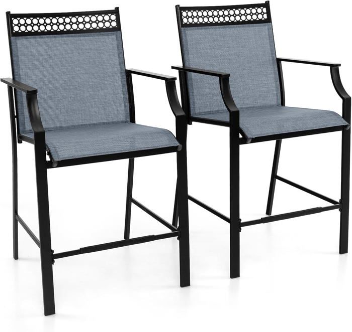 Lot De 2 Chaises Pliantes Jardin GOPLUS - Structure Bambou, Toile Beige, Capacité 150 Kg, Pliable Avec Sac - 57x72,5x92,5 Cm - 6