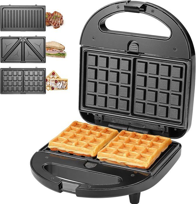 Appareil Croque-Monsieur UFESA - Grille-Pain Sandwich 750W, Plaques Anti-Adhésives, 2 Sandwichs