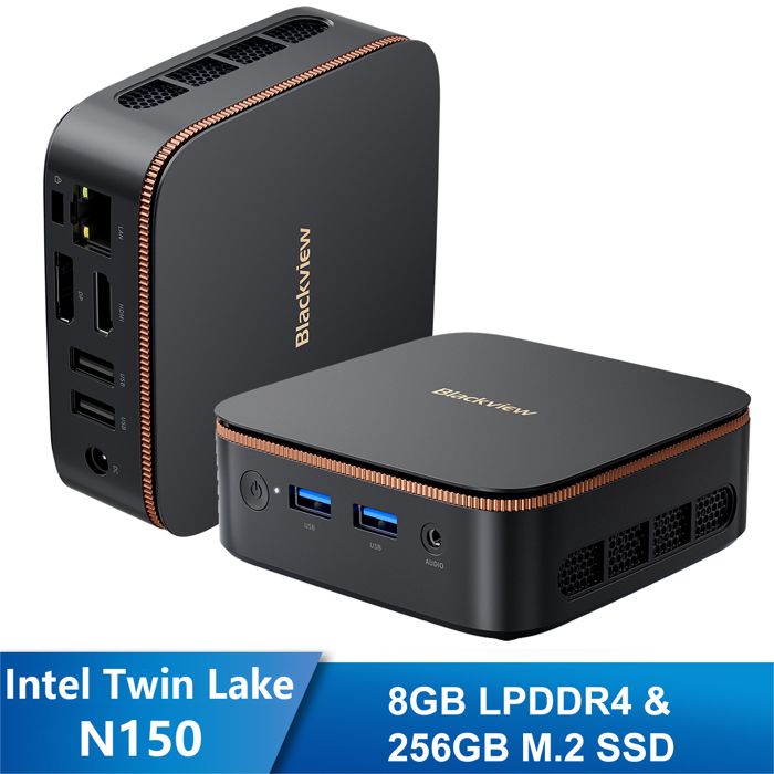 Mini PC Blackview MP20 Intel Twin Lake N150 3.6GHz Max 8 Go 256 Go/SSD 2To Windows 11 Pro Wifi 6 4K UHD Display NETFLIX – Gris