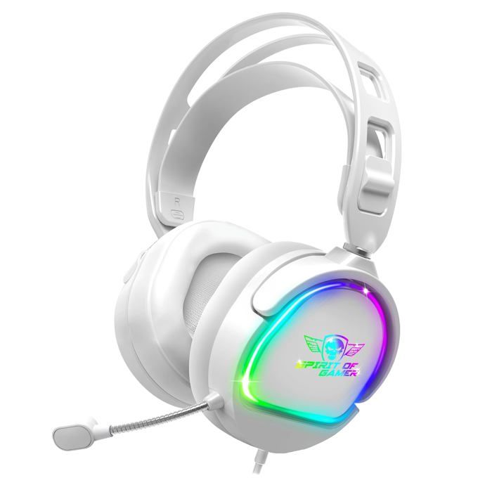 Casque Gaming - Spirit Of Gamer - Pro H6 - Blanc - Stéréo 2.0 - Circum-aural - RGB