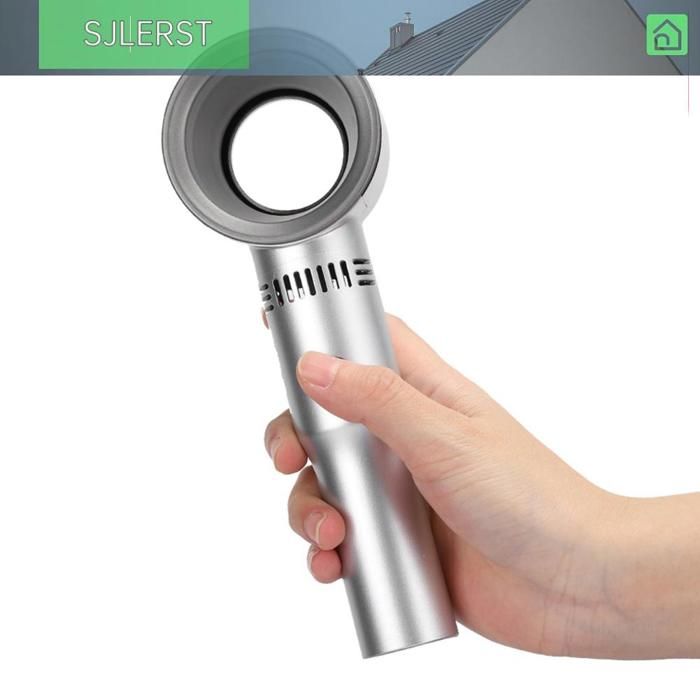 sjlerst Ventilateur portatif Mini Ventilateur à Main Rechargeable Portable USB sans Lame Quatrième informatique portable Argent - Sjlerst