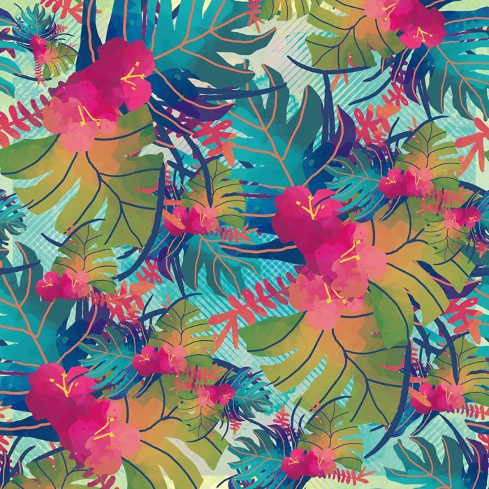 Papier Peint Fleuri Rose Papiers Peints Feuilles Tropical Coloré 44.5cmx200cm Papier Adhesif pour Meuble Rouleau Adhesif Decoratif