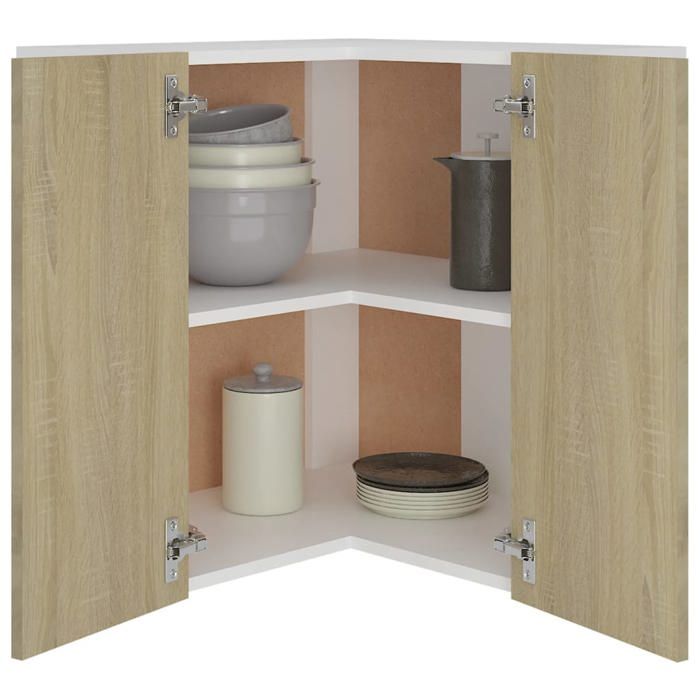 UU*TOP Vitrine dangle suspendue - CHIC Armoire de cuisine - Lyon - Chêne Sonoma 57x57x60 cm - Bois dingénierie CC1410