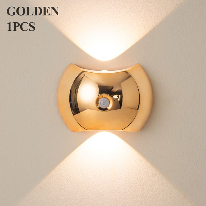 Lampe murale magnétique rechargeable dorée trois couleurs et luminosité réglable lampe de chevet LED minimaliste idéa