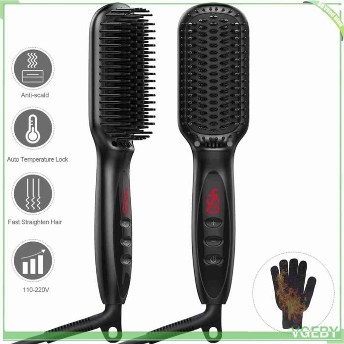 Brosse à cheveux chauffante - FAFEICY - Modèle électrique - Température réglable - Arrêt automatique - Noir