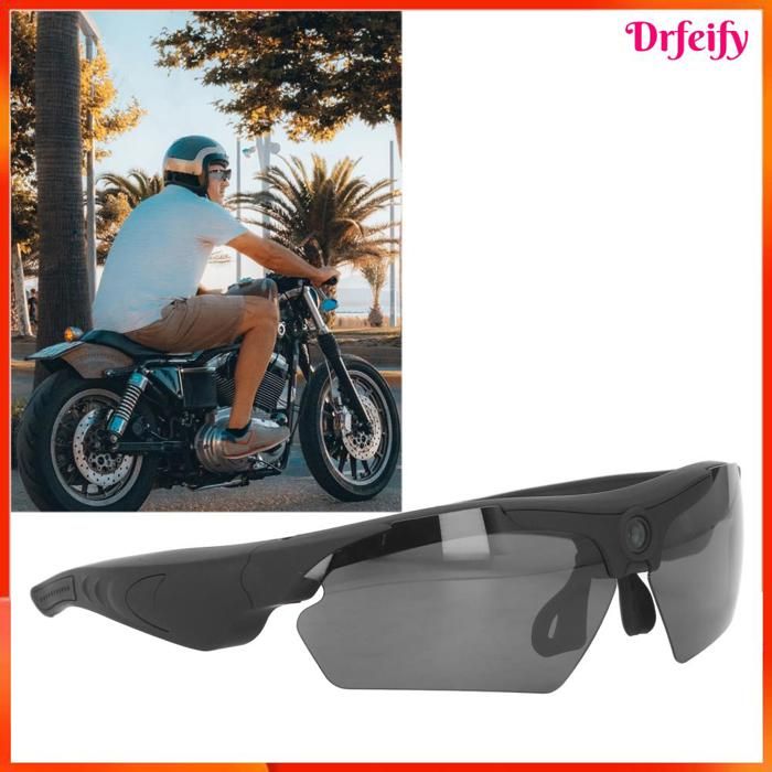 Akozon Lunettes de caméra avec enregistrement vidéo Lunettes de caméra lunettes de soleil vidéo 1080P Full HD optique sport Noir