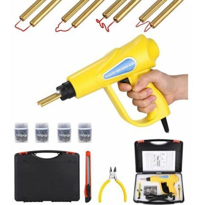 Kit de réparation soudeur plastique - PZCC - 70W - 600 clous inox 08 mm - Chauffe 1–3s - Projecteur intégré
