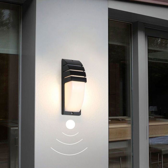 Applique murale à LED 9W applique murale simple moderne lampe à induction blanche veilleuse étanche pour jardin mur extérieur