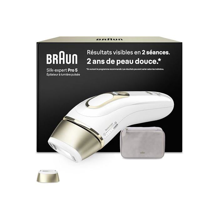 Braun Epilateur Lumiere Pulsee Silk·expert Pro 5 PL5100 et Or