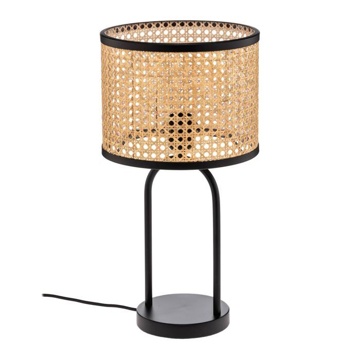 Lindby Lampe à poser Yaelle (Scandinave) en Marron Bois e. a. pour Salon & Salle manger (1 lampeà E27)
