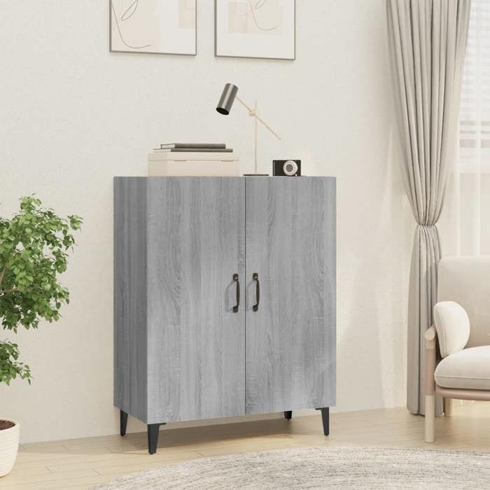 {Gris}Buffet bahut - Moderne-design - bois dingénierie - sonoma gris - 2 portes - Pour salon - 70x34x90 cm 71dlq65h