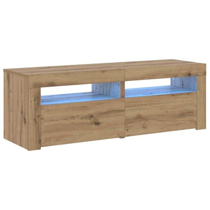Luxe&Mode Meuble TV avec lumières LED chêne artisanal bois dingénierie 2 ans garantie LV17061