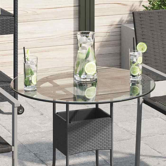 Dessus de table ronde - vidaXL - Accessoire Plateau de table - verre trempé - transparent - 600 mm@lig96c