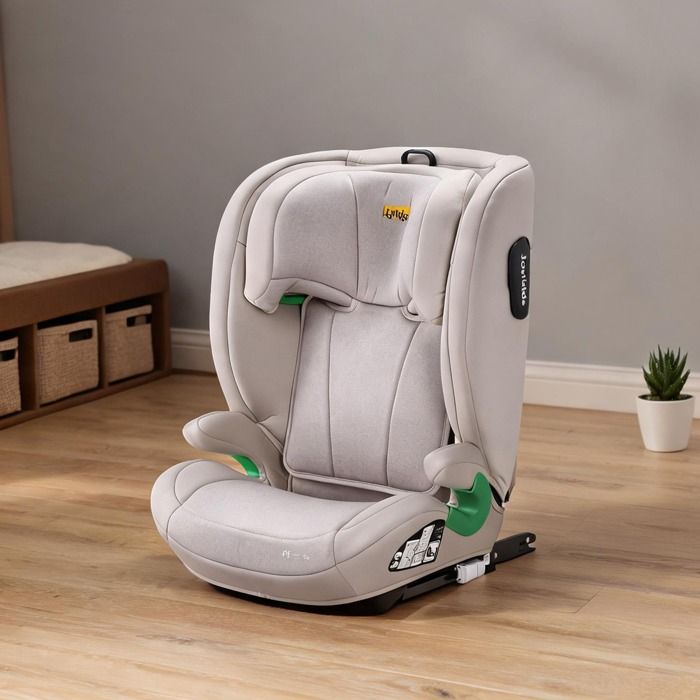 Siège auto réhausseur ISOFIX 100-150 cm lin beige dossier et