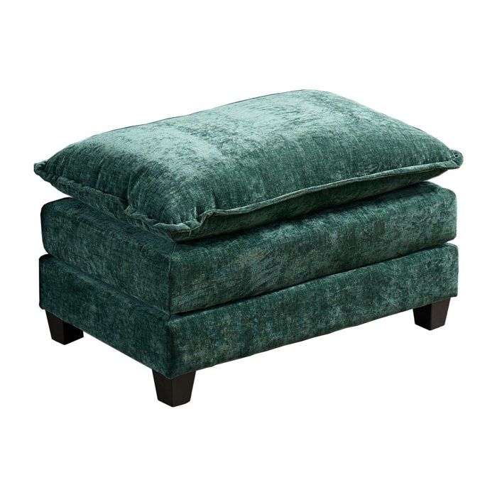 Ottoman Canapé Modulaire Nuage - 94x58x51cm - Pouf Repose-pieds Salon Rembourré Tissu Chenille Confortable - Vert