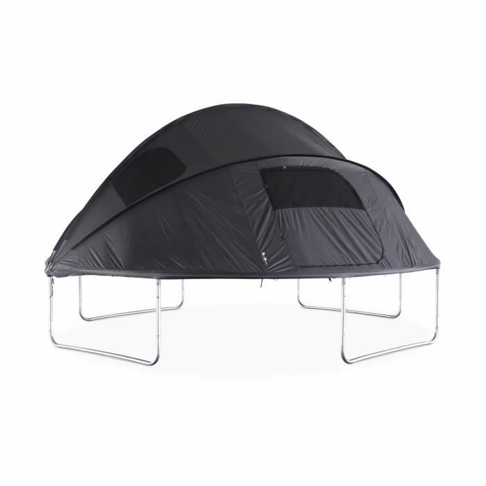 Tente de camping pour trampoline Ø430cm (filet intérieur et extérieur) polyester. traité anti UV. 2 portes. 4 fenêtres & sac de