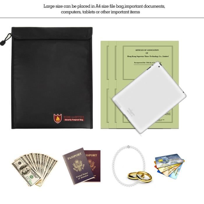Pochette Anti Feu - D'enveloppe De Poche D'argent Résistant