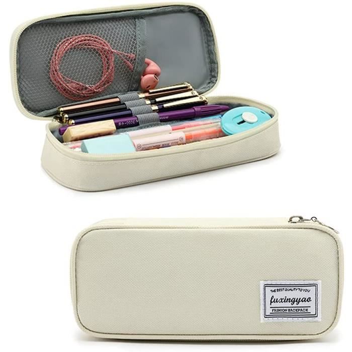 Trousse Aesthetic En Velours SSyang - Double Couche, Grande Capacité, Poignée, Pour école, Bureau, Fille - 1