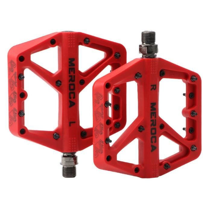 Rouge P dales plates en nylon pour VTT et v lo de route Accessoires 3 roulements scell s