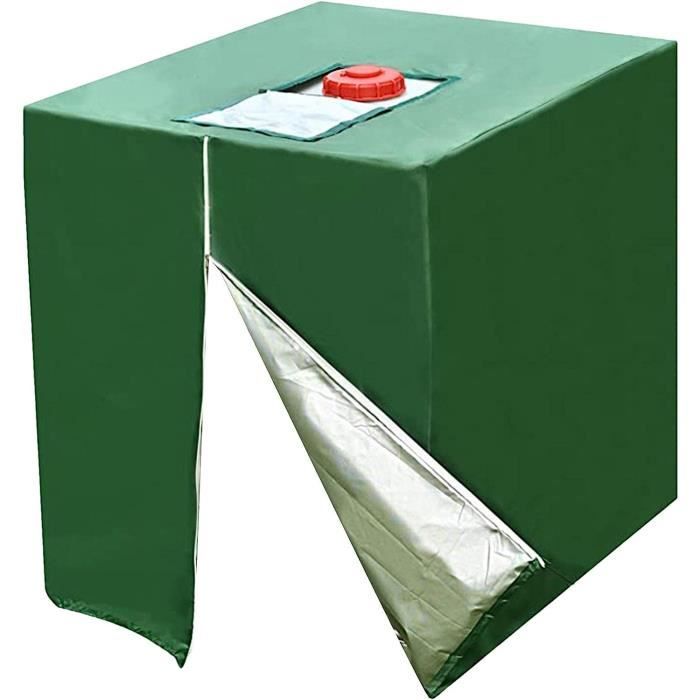 Bâche De Protection Pour Cuve IBC 1000L - Couvercle Avec Fermeture Éclair, Résistant UV Et Vent