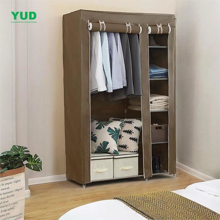 YUD Penderie SOUPLE en tissu (marron)