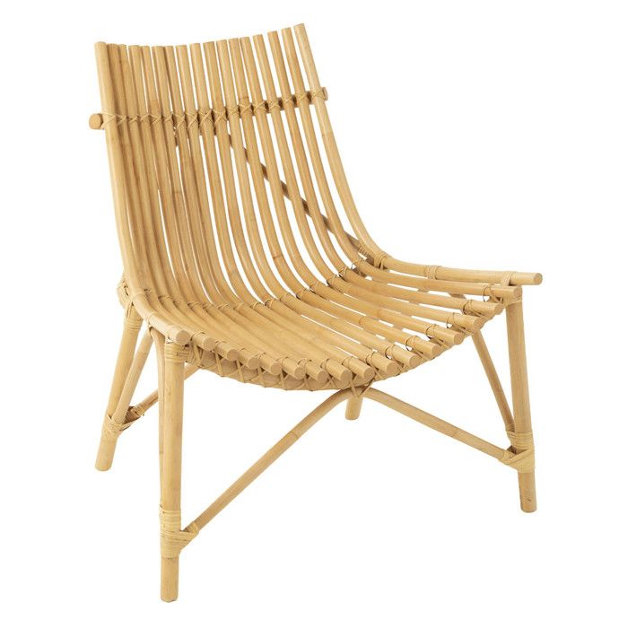 Fauteuil Design en Rotin Margery 84cm Naturel Fauteuil Design en Rotin Margery 84cm Naturel