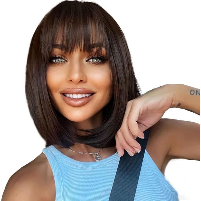 Perruque femme shop brune courte