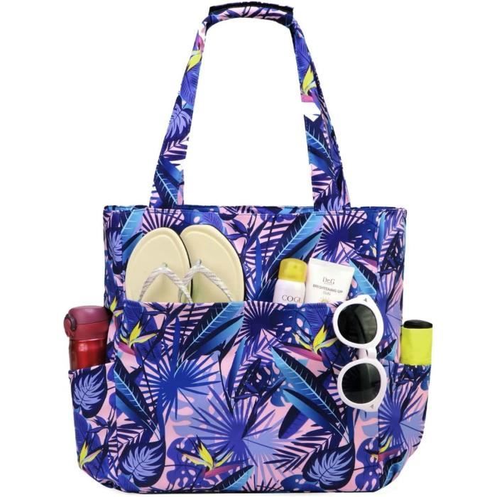 Sac De Plage Porto Rico - 14" X 17" - Multicolore Avec Zip - Neuf Avec étiquettes