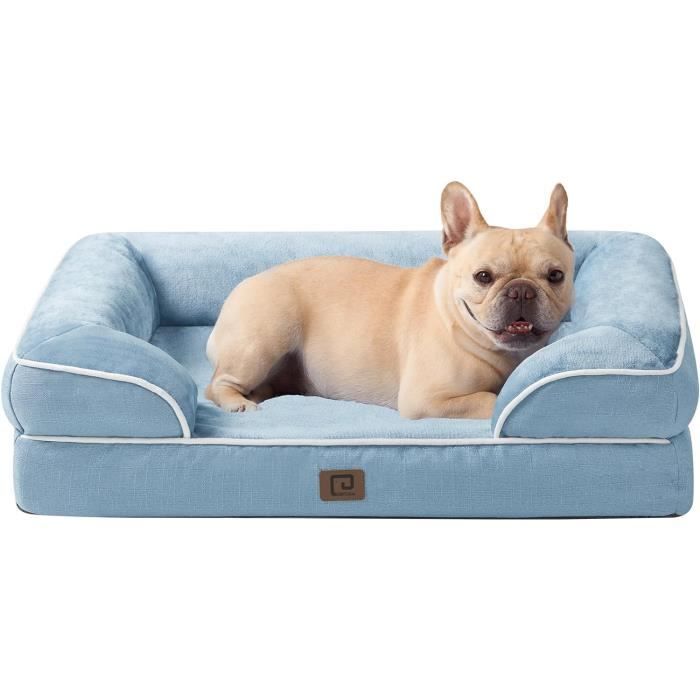 Panier Pour Chien Grande Taille - Coussin Orthopédique Mémoire De Forme - Housse Lavable Imperméable - Dimensions 91x69 Cm (L) - Gris