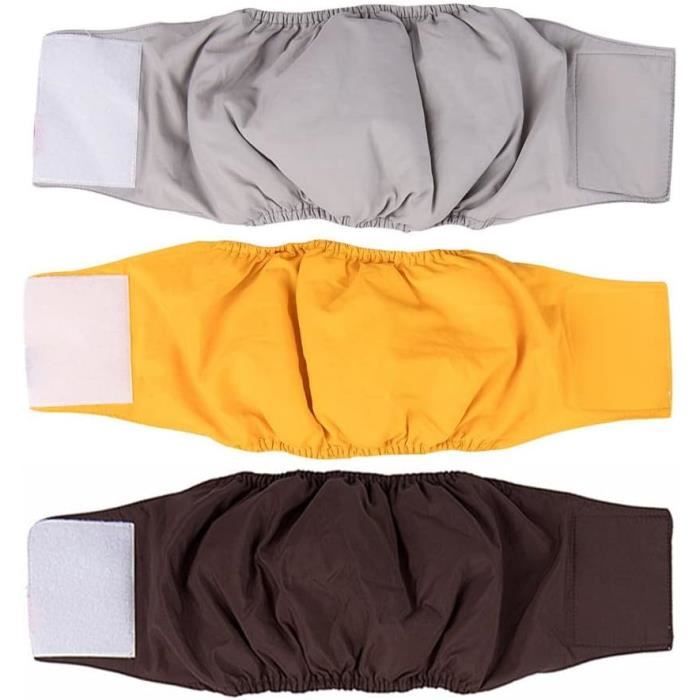 Couches Pour Chiens Mâles (Lot De 3) Couches Lavables Pour Chiens (L 5062 Cm)[n606] Cdiscount