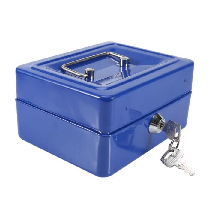 Lock Box Couleur : Bleu 1Pc Mini Portable Acier Petty Verrouillable Cash Money Coin Coffre-fort Coffre de Sécurité Ménage Nouveau Coffre-fort 