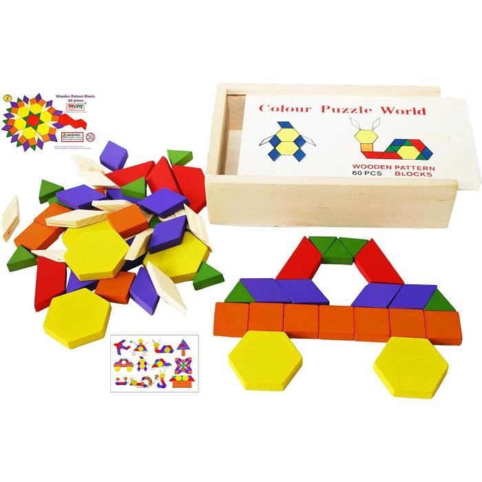 Montessori Puzzle en Bois Tangram Puzzle Magnetique Enfant Formes Géométriques Jeu Magnetique Motricité Puzzle Enfant Jouet Cadeau Educatif Enfants Fille Garcon 3 4 5 6 Ans