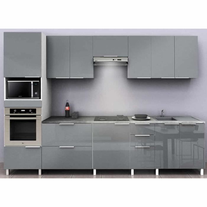 cuisine type 8 320cm gris cuisine complete achat vente cuisine complete cuisine type 8 320cm gris cdiscount