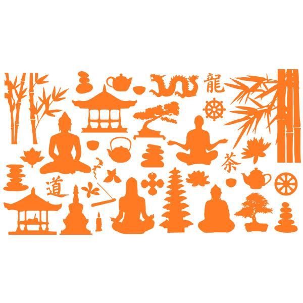 Sticker Porte 3D Zen Bouddha Bambou Lotus Rivière 73x205 Cm – Décoration Murale Amovible Imperméable