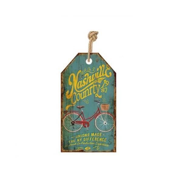 Tableau cadre bois V lo vintage 27 x 15 cm A