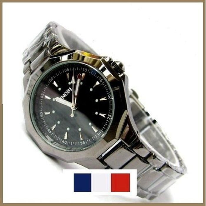 Montre discount hexagonale homme