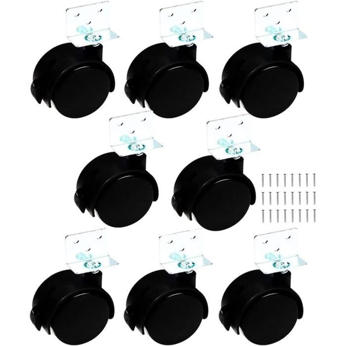 PRIOstahl Lot 4 Roulettes Meubles Avec Frein – 100 Mm, Charge 80 Kg/roue, Pour Palette, Armoire, Caisse Transport