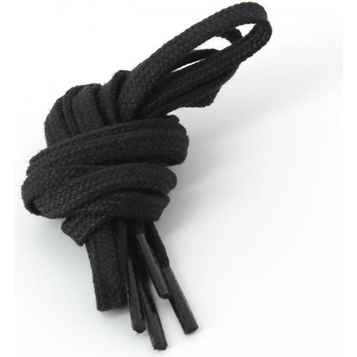 Lacets plats coton couleur Noir Taille 120cm Noir Cdiscount