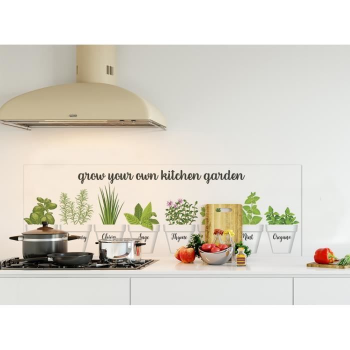Credence De Cuisine Adhesive En Panneau Composite Aluminium Ensemble D Herbes Culinaires L 150 X H 50 Cm Achat Vente Credence Credence De Cusine Ensemble Cdiscount