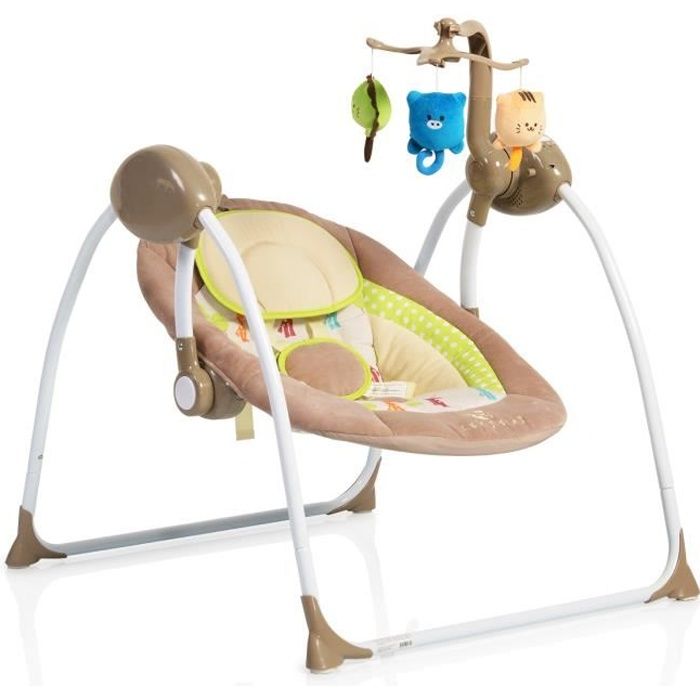 Cangaroo - Transat balancelle électrique pour bébé Baby Swing Beige