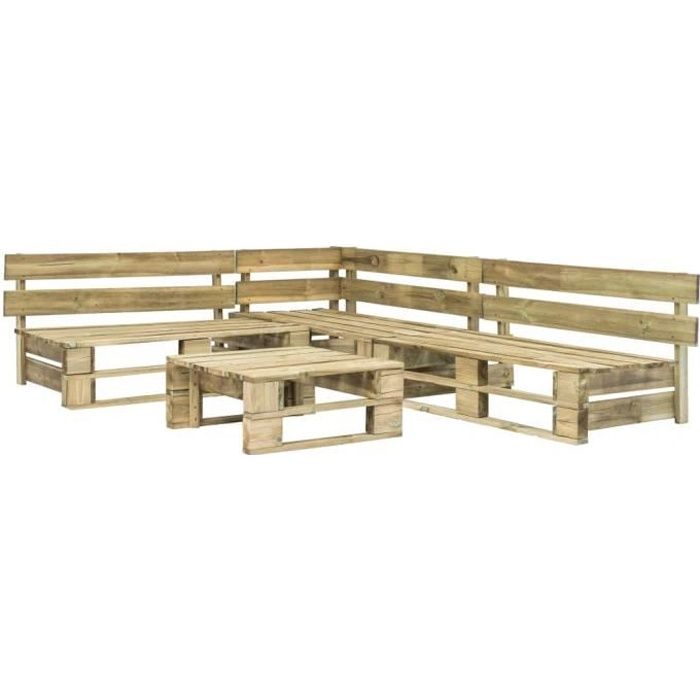 Salon De Jardin Palette 4 Pcs Bois Achat Vente Ensemble Table Et Chaise De Jardin Salon De Jardin Palette 4 Pcs Cdiscount