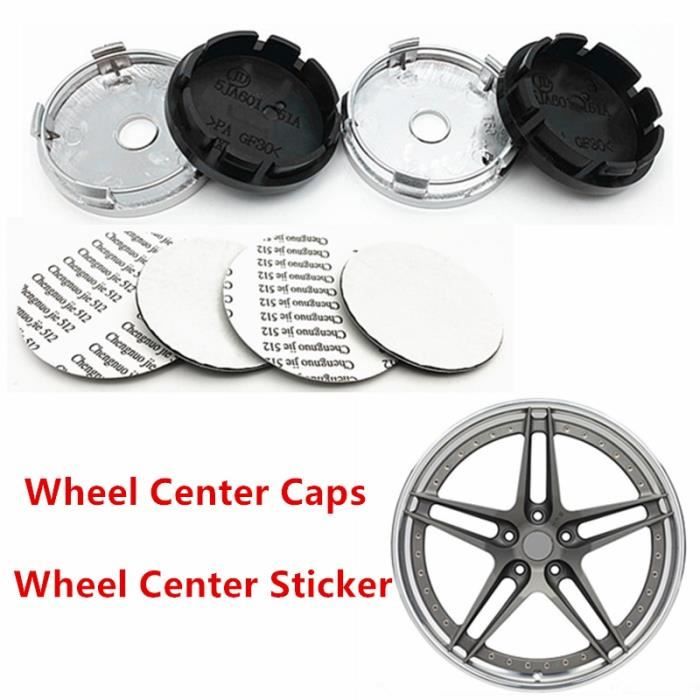 Skino Lot De 4 Autocollants 3D En Gel Silicone Pour Centre De Roue