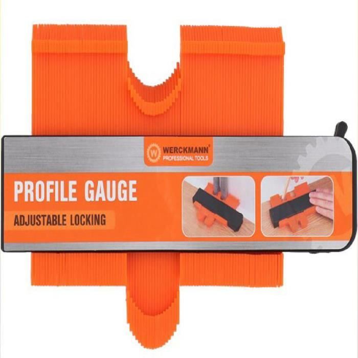 Largeur de 5,1 Pouces 2020 Version Améliorée GAYISIC Jauge de Contour avec Double Serrure Jauges de Profil 10 Pouces Jauge de Duplication de Contour en Plastique des Formes Irrégulières Mesurant 