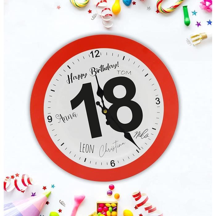 Horloge Murale Pour 18eme Anniversaire Design Tempolimit 18 Ans O 33 Cm Cadeau D Anniversaire Pour Femme Et Homme 1062 Cdiscount Maison
